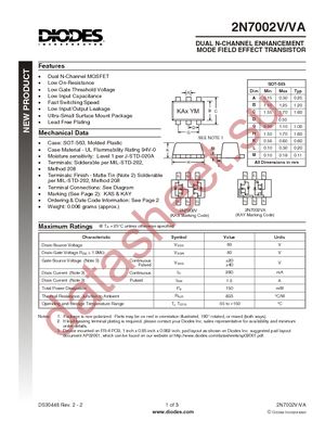 2N7002V-7 datasheet  